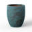 15 in. Medium Concrete Round Planter / Pot with Turquoise Stripes with Drainage Holes for Indoor & Outdoor-537178223-537178221
