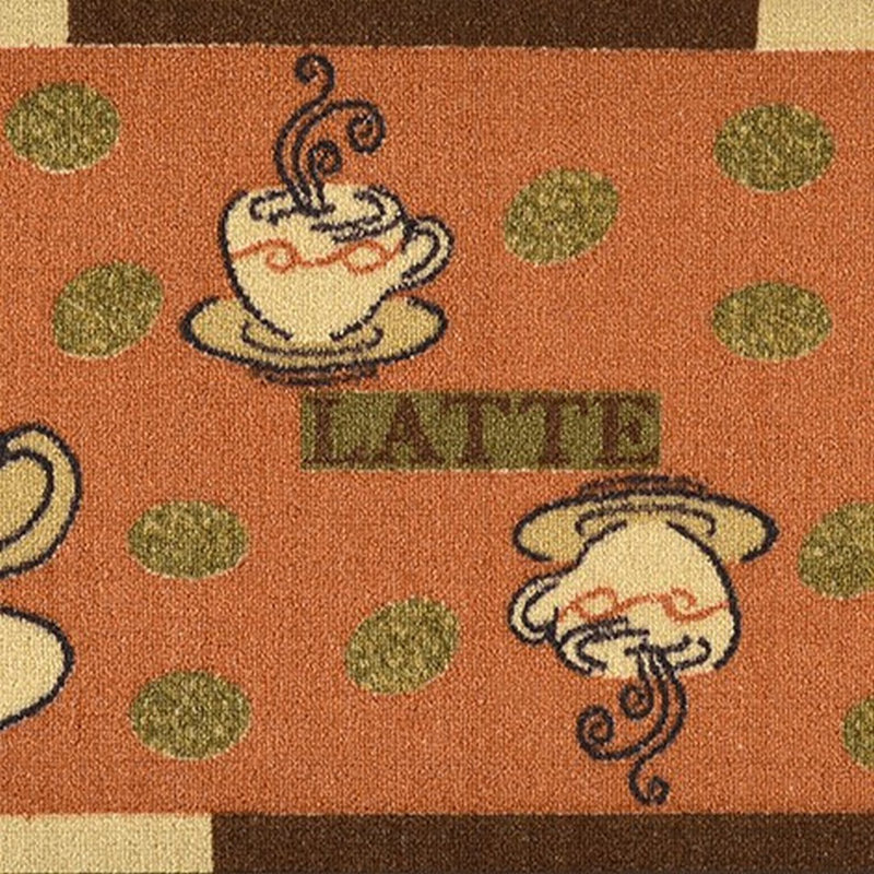 Non-Slip Rubberback Coffee Cups Kitchen Runner Rug, Runner 1'8" x 4'11"