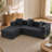 Modular Sectional Sofa with L-Shape Chaise and Boneless Deep Seat Design