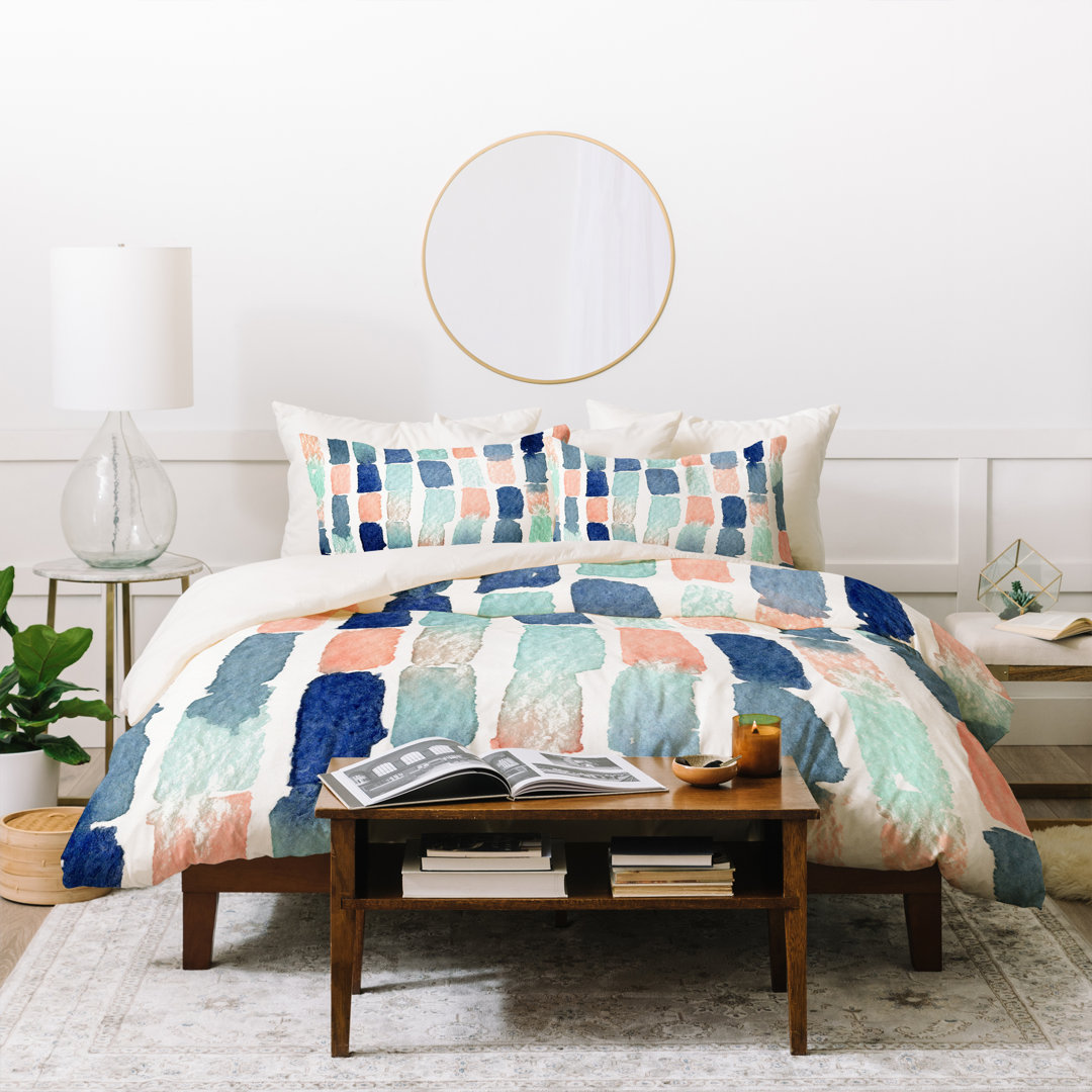 Modern & Contemporary Geometric Shapes Duvet Cover Set Deny Designs 