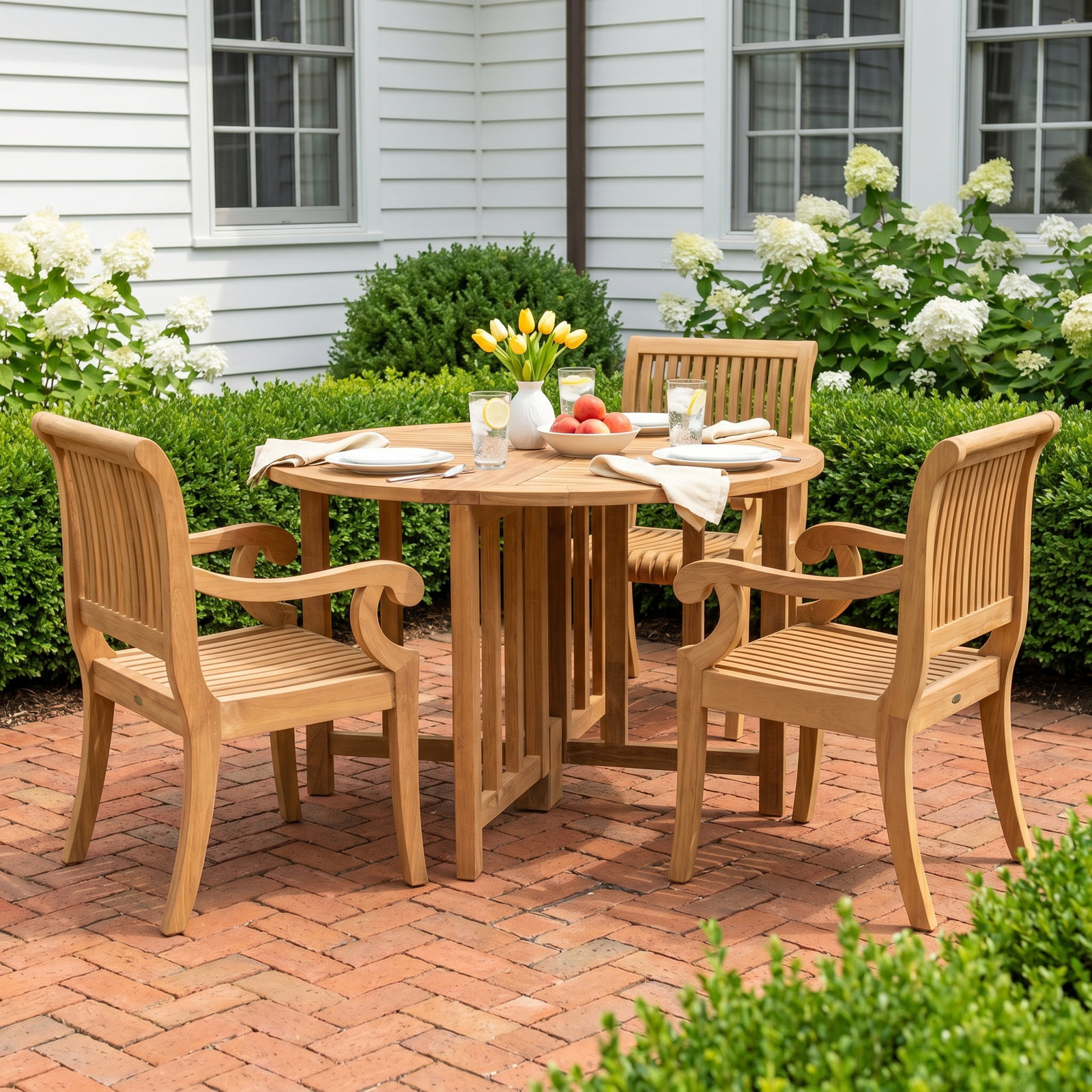 Massenburg 48" Teak Patio Dining Set