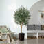 Olive artificielle George avec pot décoratif, faux olivier résistant aux rayons UV avec tronc naturel-1799478851-1799478849