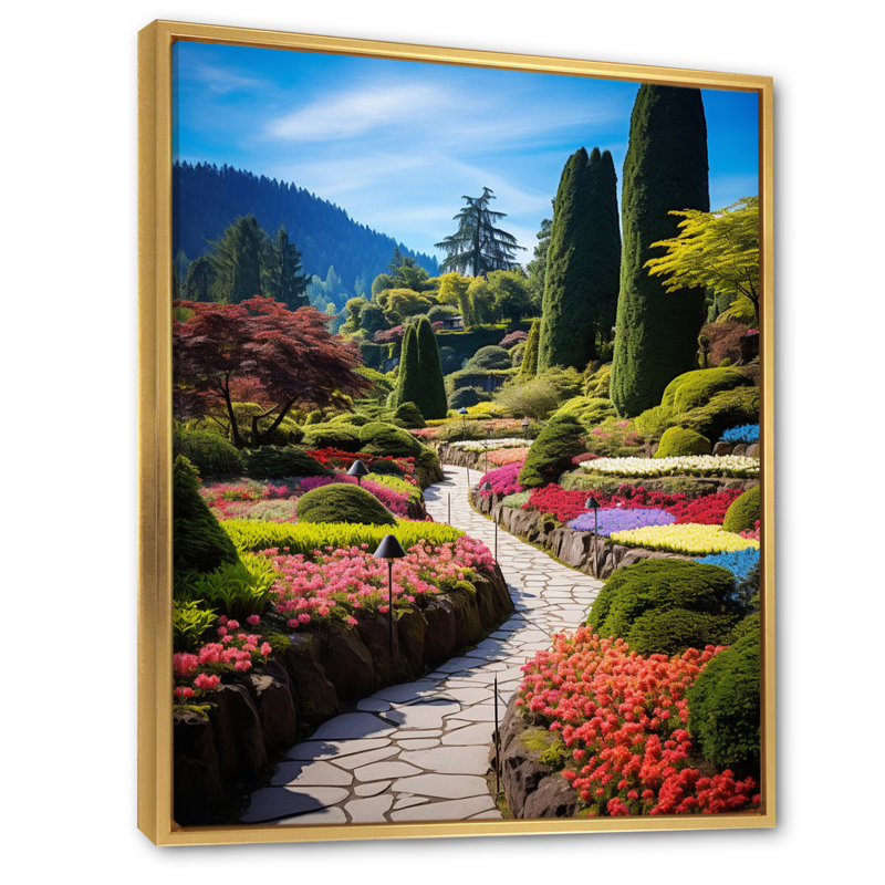 «Magavern Canada Butchart Gardens I», reproduction sur toile, H 40 po x l 30 po x P 1,5 po, Cadre flottant doré