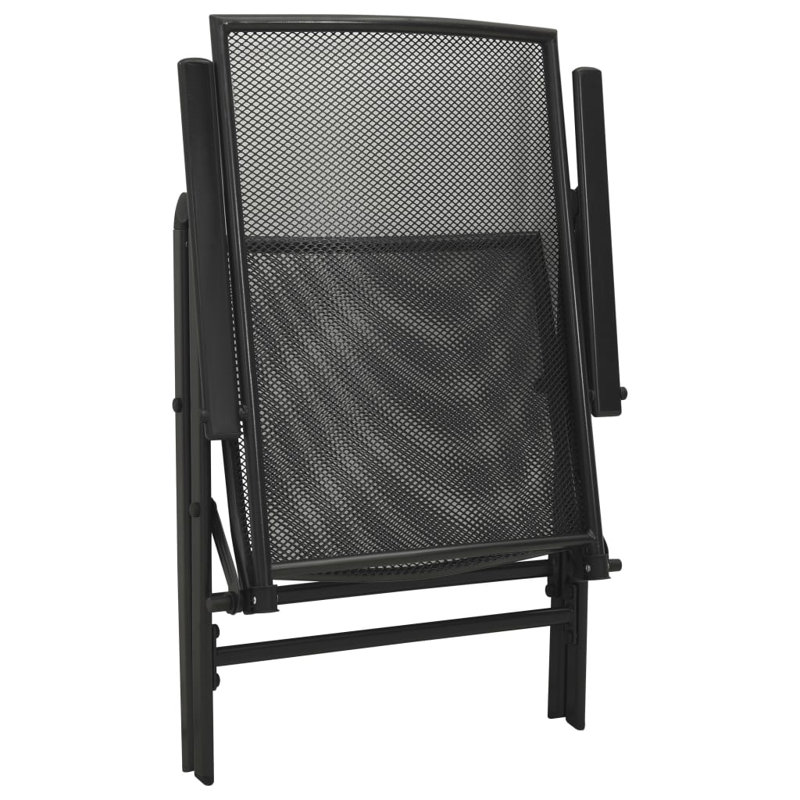 Chaises pliantes en maille anthracite, Gris anthracite, 4