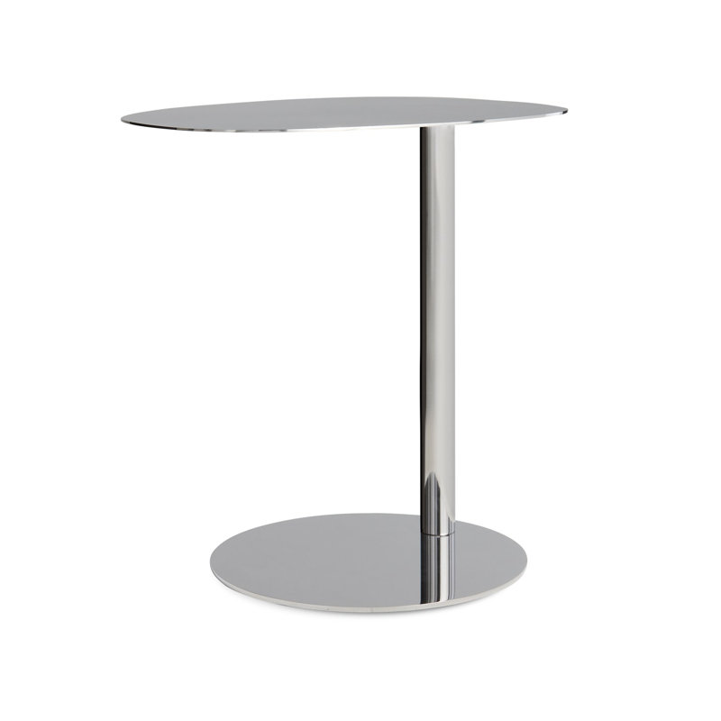 Swole Single End Table, 20" H x 20" W x 15" D, Polished Stainless