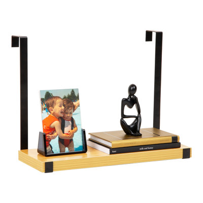  Organisateur de tablettes suspendues, tablette pour fournitures de bureau, plantes et décor, facile à installer, panneau de fibres à densité moyenne et métal, L 15,75 po x l 5,75 po x H 11,75 po, brun