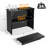 Black Rectangular Metal Patio Folding Bar Table With Lampblock
