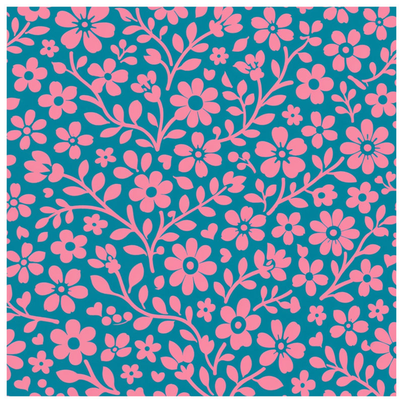 Pink Floral Pattern Canvas Gallery Wrap in Many Sizes, 32 x 32 inches