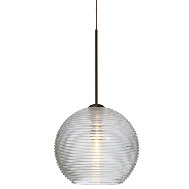Luminaire suspendu sphère 1 lumière Kristall, Bronze brossé, Transparent