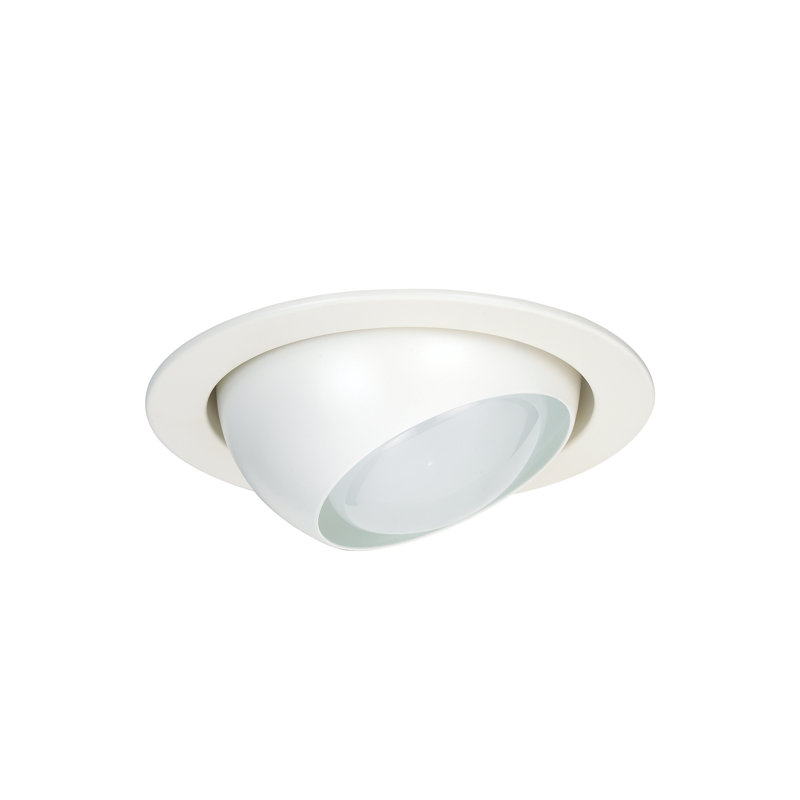 4'' White Glass Adjustable Recessed Trim