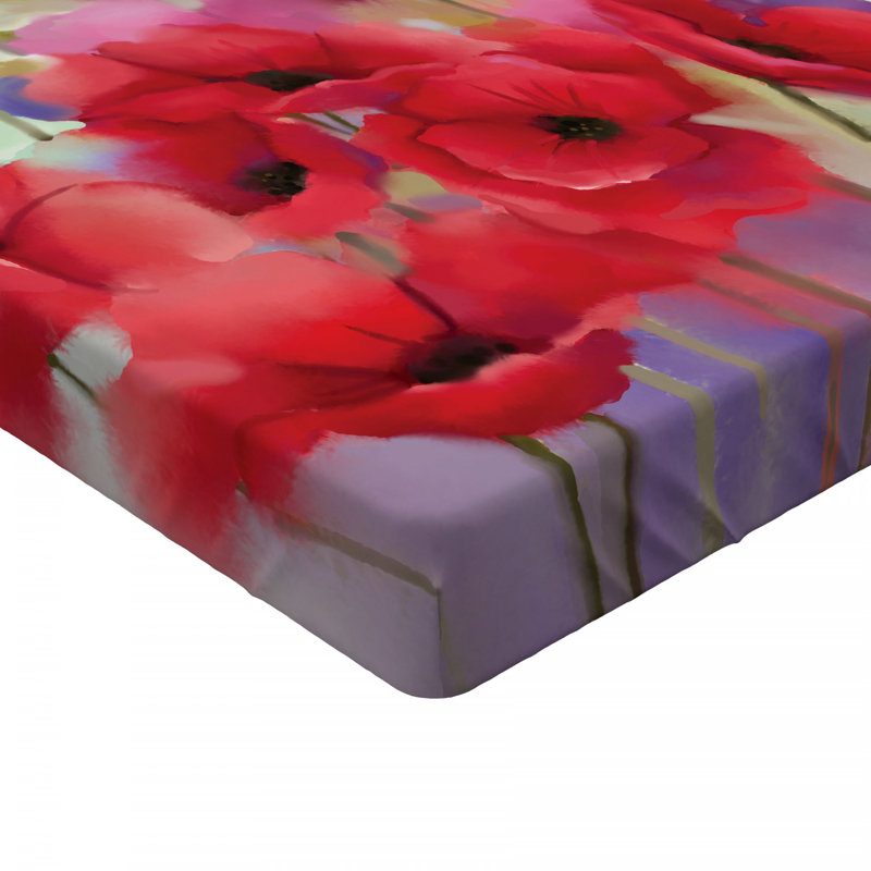 Microfiber Floral Fitted Sheet, Full Fitted Sheet