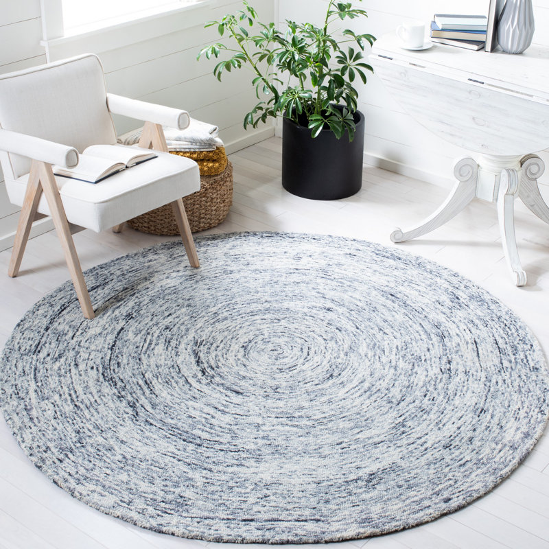 Anglina Hand Tufted Wool Abstract Rug, Round 6'
