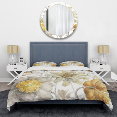 Farmhouse / Country Polyester Weave / Muslin Floral Duvet Cover