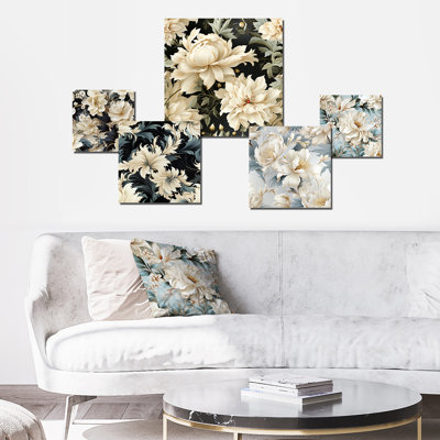 Willia - Ensemble de 5 décorations murales florales