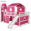 Lit mezzanine double avec glissoire, tente et tour pour enfants-405875073