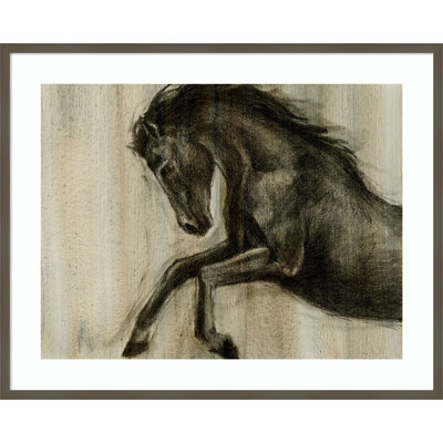 «Dynamic Stallion II» par Ethan Harper, impression sur bois encadrée