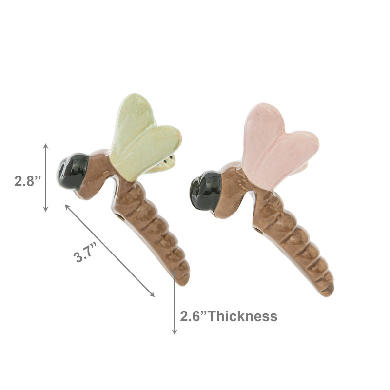Ceramic Pot Hanger Décor Dragonfly Asstd - Set Of 2