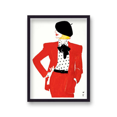 Rene Gruau Le Beret Vintage Fashion 1 Piece Single Picture Frame Wall Art