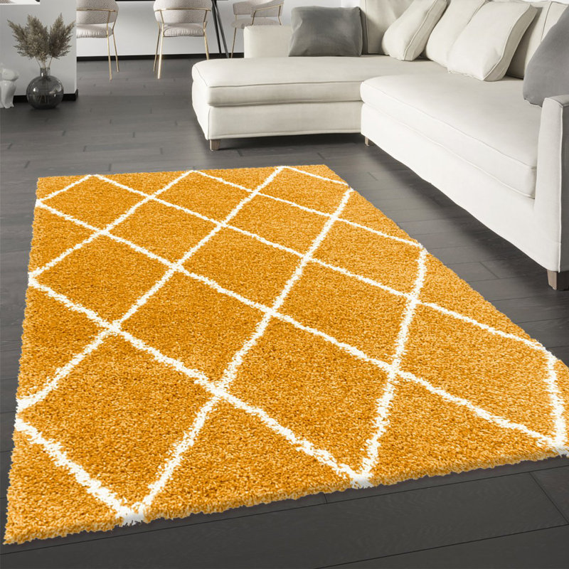 Geometric Shag Area Rug, Rectangle 200 x 290cm
