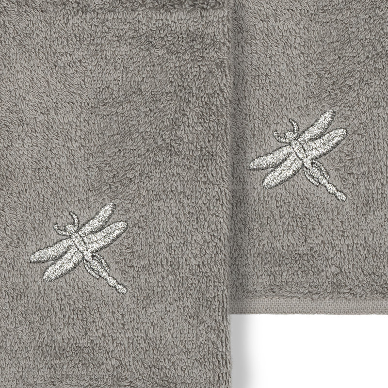 Braelyn 2 Piece Turkish Cotton Washcloth Set, Dark Gray