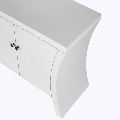 4-Door Storage Sideboard Cabinet Credenza With Wooden Arc Legs And Bronze Clasps by Trent Austin Design