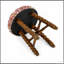 Tabouret de bar rembourré avec structure en bois d'acacia massif Spindle-1137977948