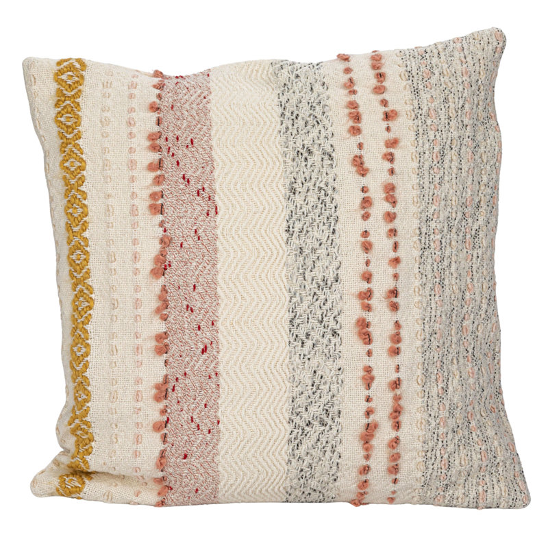  Striped Cotton Throw Pillow