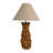 Ceramic Cheetah Table Lamp With Linen Shade And Inline Switch
