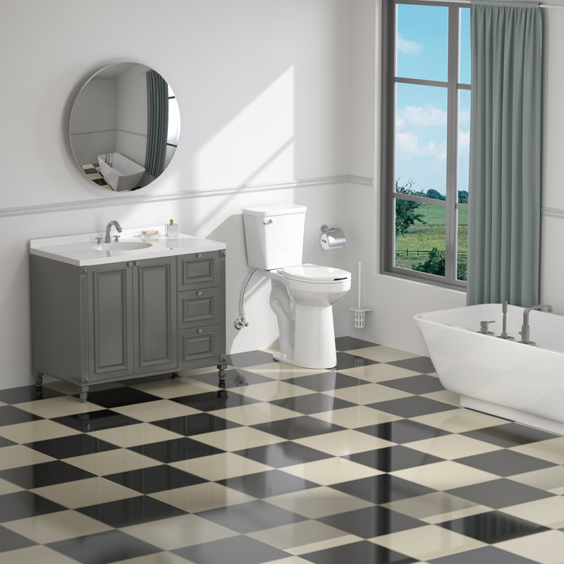 Toilette très haute 21 po | Toilette allongée deux pièces avec chasse d'eau puissante de 1,28 gallon par chasse | Toilette haute pour personnes à mobilité réduite