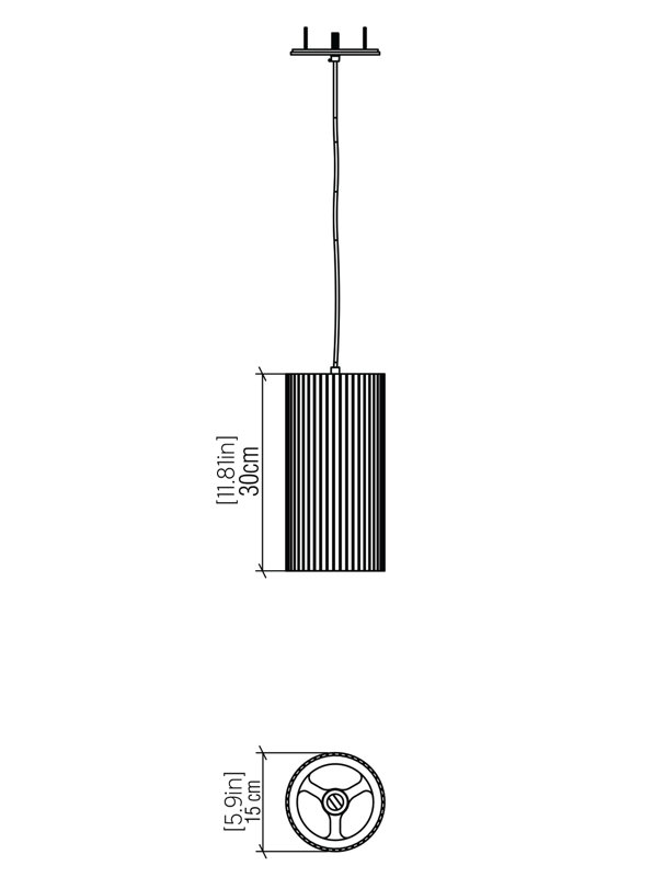 Living Hinges 1 - Light Pendant, 11.81" H x 5.9" W x 5.9" D, Organic Gray