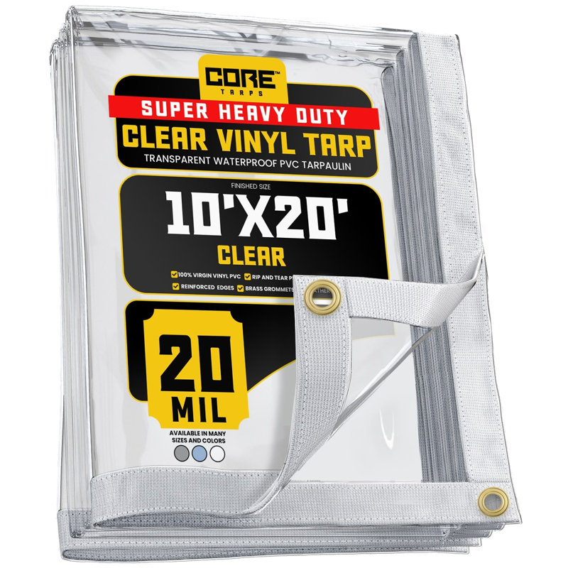 Bâche en vinyle 20 mil Extreme, H 240 po x l 120 po x P 1 po, Transparent