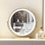 Coiffeuse avec miroir lumineux, 4 tiroirs, prise de courant