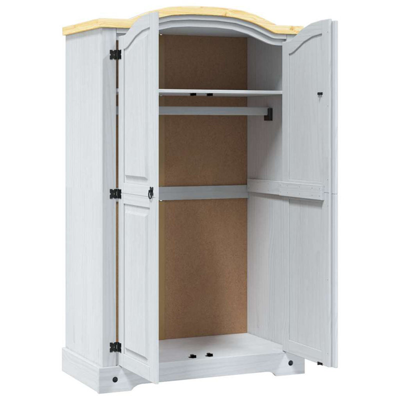 Bartz 2 Door Solid Wood Wardrobe, White
