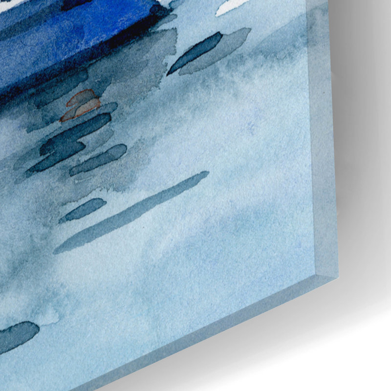  «Lone Sailboat 1» par Emma Caroline, art mural en verre acrylique, 16 po x 24 po, H 24 po x l 16 po
