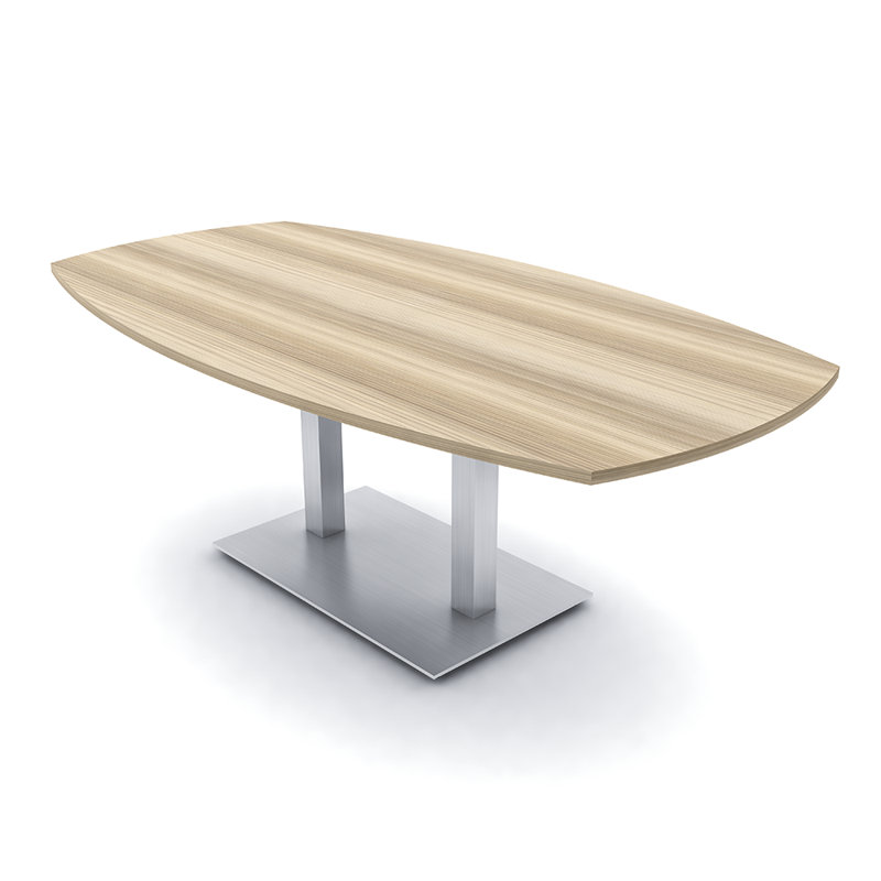 Table de conférence Arc Boat, Argent argent, Blond blond cendré, L 84 po x l 48 po