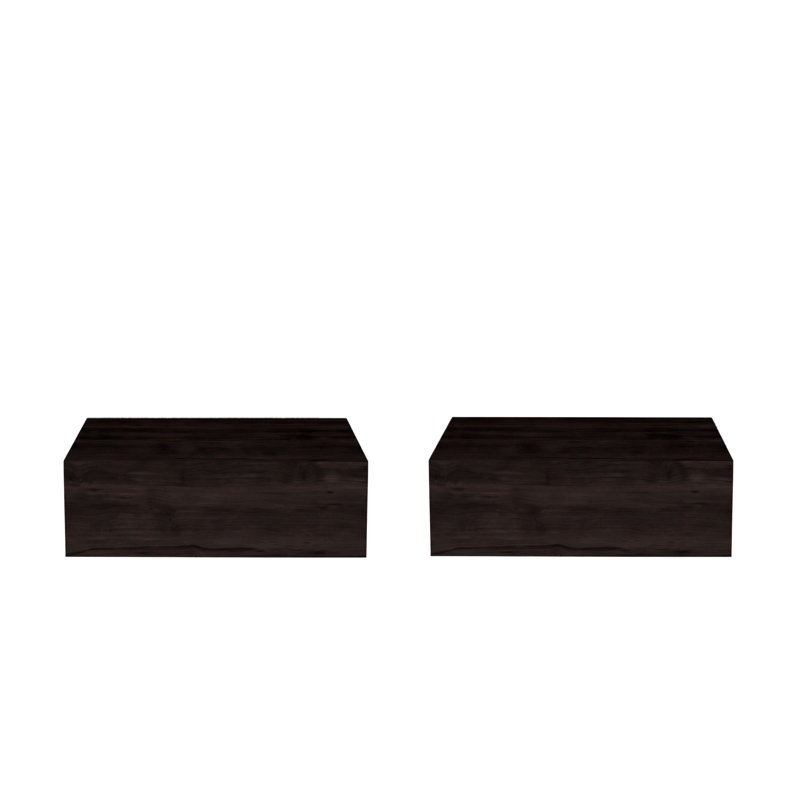 Ensemble de 2 tables de chevet murales flottantes Custer, brun foncé Custer, Marron foncé