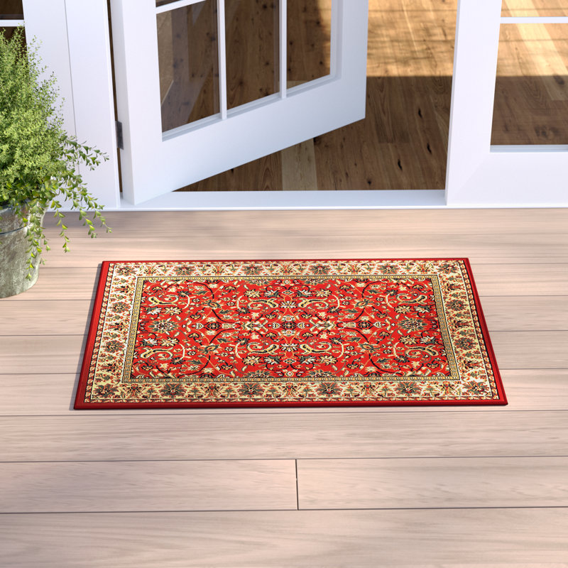 Tapis d'intérieur / extérieur rouge Wodonga, Tapis de couloir 2 pi x 8 pi