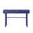 One Drawer Blue Metal Vanity Desk With Straight Legs, Recessed Panels, Bearing 3/4 Ext., Fully Finished Inside Frame, 40 X 40Mm Iron Plate Top, Side Glide Stop