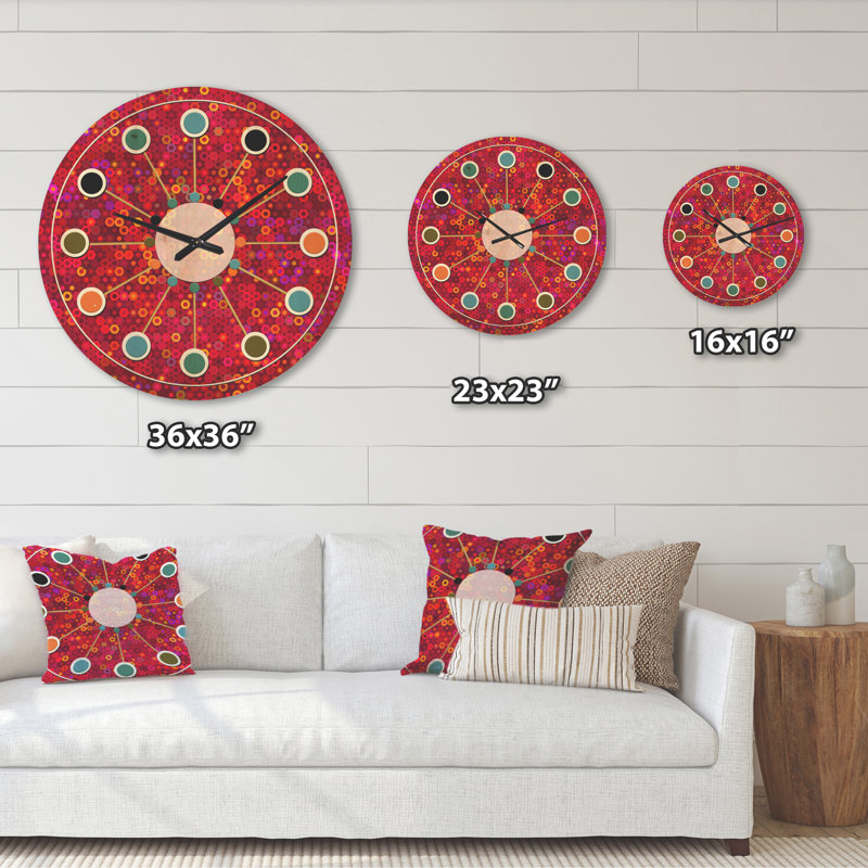 Horloge murale circulaire en bois III, Grand