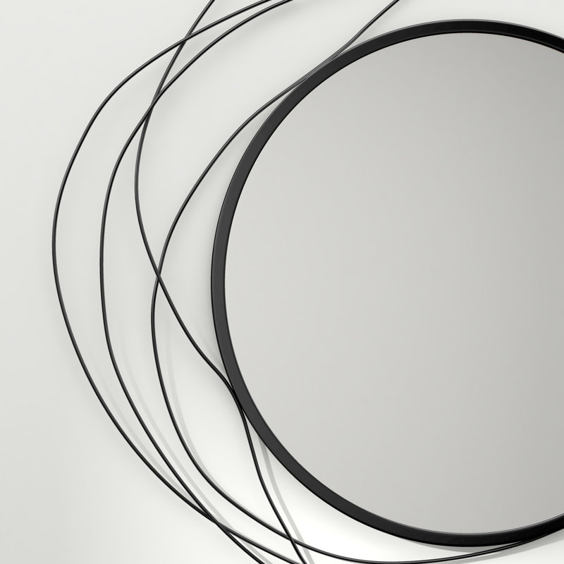 Miroir moderne en métal, Noir