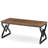 Rectangular Writing Desk With Wood Brown Engineered Wood Top And Black Metal Base For Bedroom Office