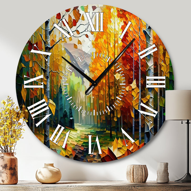 Chemin dans la forêt III - Horloge murale paysage et nature, Grand