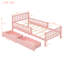 Lit simple en bois avec finition rose, garde-corps et plateforme de rangement fonctionnelle-1543766748-1543766751