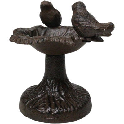 Petite sculpture rustique fantaisiste deux oiseaux sur un arbre