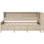 Lit de jour simple style avec 3 tiroirs et tablettes de rangement, blanc antique, espace en bois sans sommier, tiroirs, fabrication solide,-1943226006