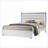 Bedroom Set Queen 4-Pc Contemporary White Wood with LED Headboard | Wood | Standard Beds