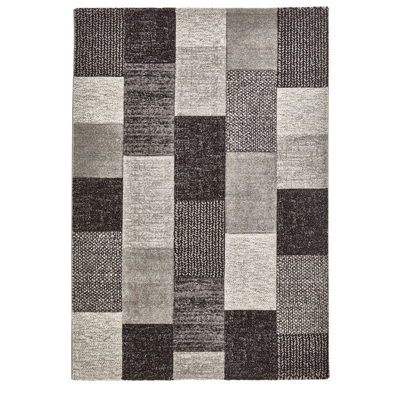 Langley area rug Machine Woven Rectangle Grey/Black, Rectangle 160 x 230cm