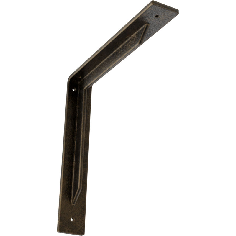 Support en acier 2 pi l 2 po x P 12 po x H 12 po Stockport, H 12 po x l 2 po x P 12 po, Or pâle antique