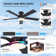 52" Ceiling Fan with Light Kit and Remote Control