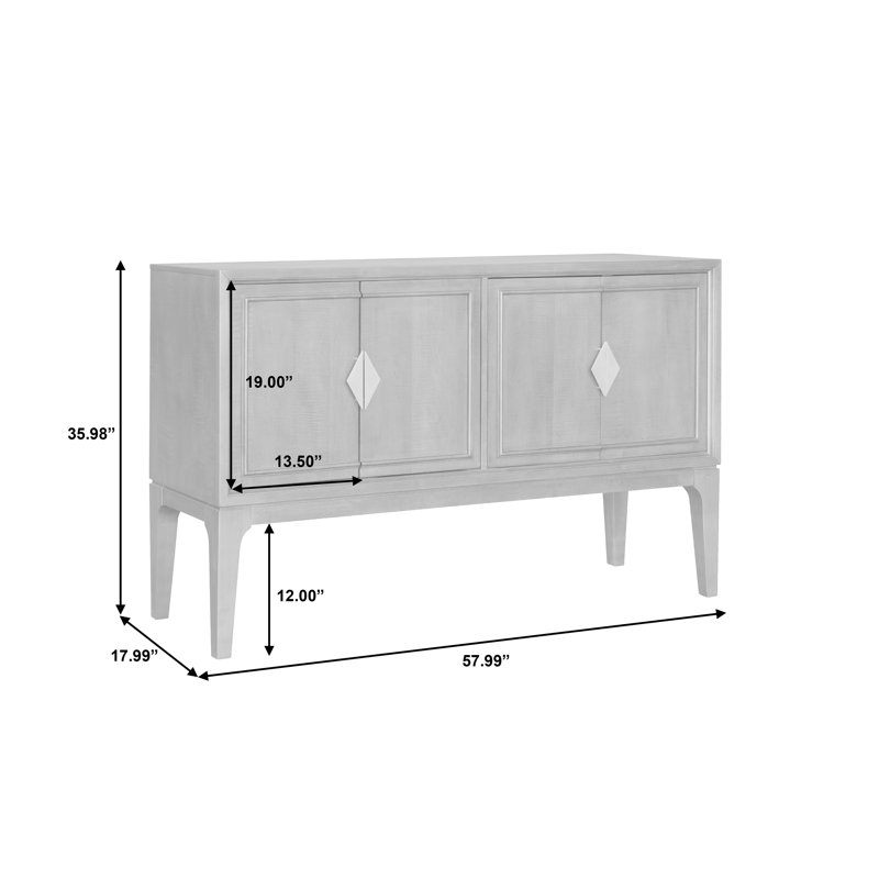 Heritage Dark Gray Figured Sycamore Veneer 4-Door Server